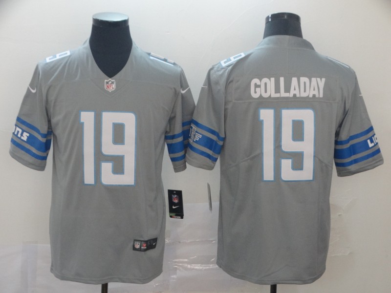 Men's Detroit Lions Kenny Golladay #19 Gray Jersey